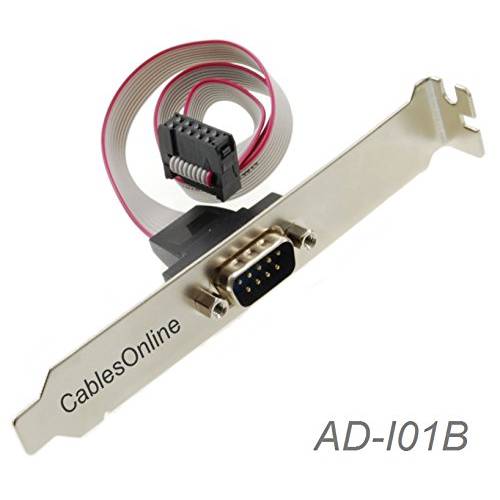 brandnameeng, DB9 Male to 10-Pin (2x5) IDC Female 메인보드 Header Serial 변환기 케이블 w/ Bracket, AD-I01B