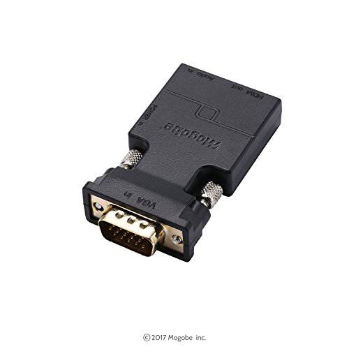 VGA to HDMI 변환기 Converter(VGA Male to HDMI Female) with 6ft HDMI 케이블(3.5mm 오디오 케이블 Included) for Laptop, PC, PS3, Xbox, STB, Blues-ray, DVD, TV
