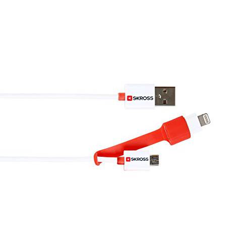 Skross 2 인 1 충전 N 동기화 미니 USB&  번개 커넥터 케이블, White