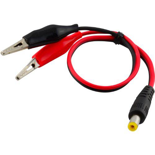 JacobsParts 이중 악어 클립, 핀 to 5.5x2.1mm Male Plug 커넥터 케이블 for 5V/ 12V/ 24V LED 스트립 Light, 휴대용 CCTV, 네트워킹 and More
