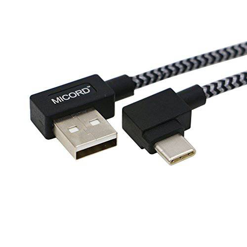 Micord 2 Pack 3.3ft 직각 Type C 케이블, 90 도 USB 3.1 Type C (USB-C) Male to USB 2.0 Type A Male 커넥터 동조&  충전중 케이블 for 애플 New 맥북 12 Inch, 노키아 N1 ect (Black)