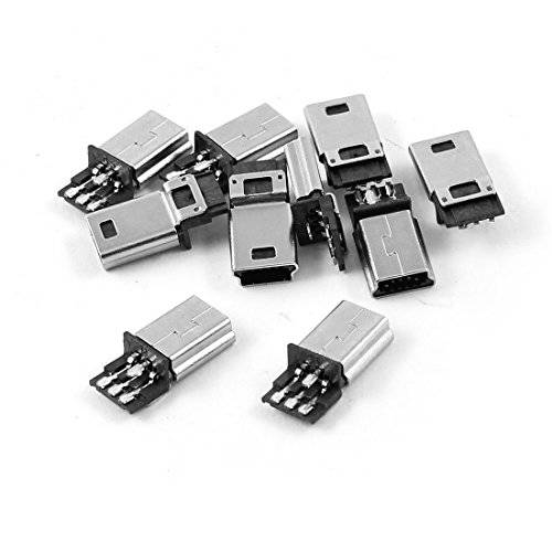 uxcell a14022600ux0129 10 PCS 미니 USB 5 핀 B Male 커넥터 Port Solder 교체용 (Pack of 10)