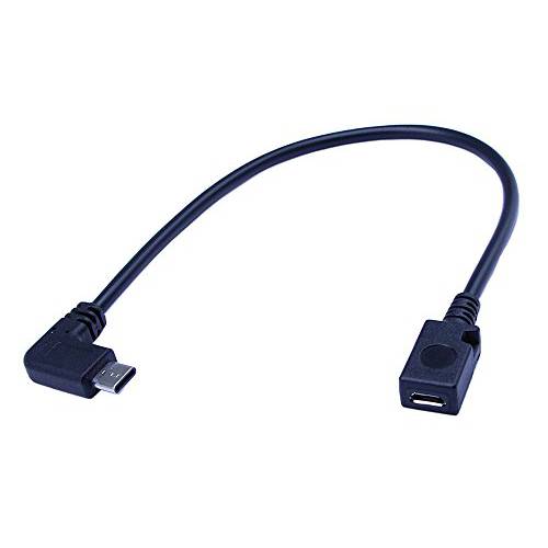 zdyCGTime 0.5FT USB 2.0 미니 Female to USB Type C Male 직각 동기화 and 충전 컨버터 변환기 케이블 케이블
