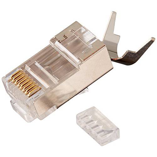 Platinum Tools 106190 RJ45 Cat6A 10 Gig Shielded 커넥터 with Liner, 100-Pack