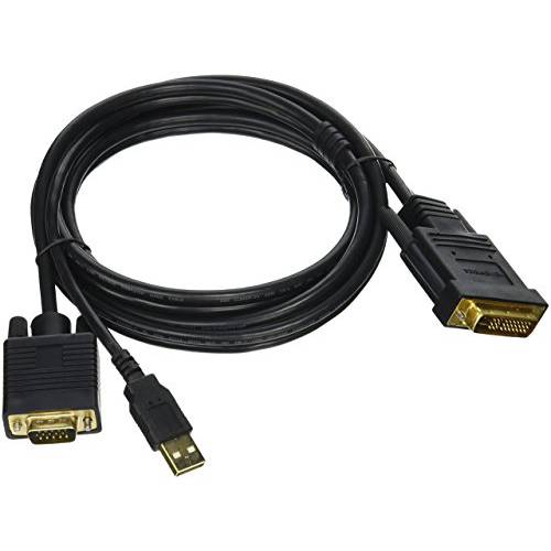 Monoprice 103036 6-Feet 28AWG VGA and USB to M1-D 케이블 - 블랙