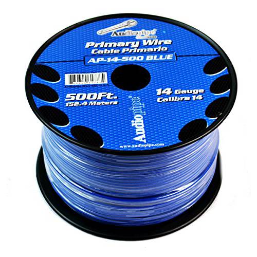 오디오pipe 블루 500’ Feet 14 Gauge AWG 차량용 오디오 Primary 파워 케이블 원격 와이어