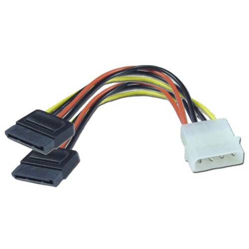 6 Serial ATA 파워 Y-Cable (4-pin - 15-pin) for 이중 Serial ATA (SATA) 디바이스