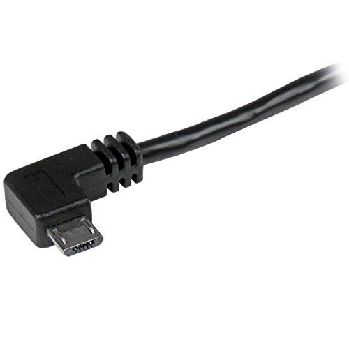 StarTech.com 1m 3 ft 미니- USB 케이블 with Right-Angled 커넥터 - M/ M - USB A to 미니 B 케이블 - 3ft 직각 미니 USB 케이블 ( USB2AUB2RA1M), 블랙