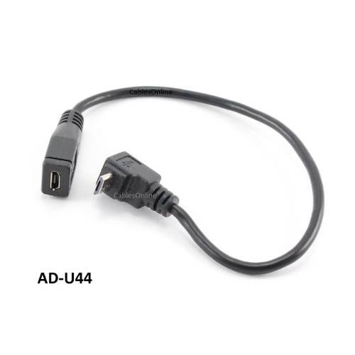 케이블sOnline 9in USB Micro-B Male 직각 (Up Position) to Female 연장 케이블 (AD-U44)