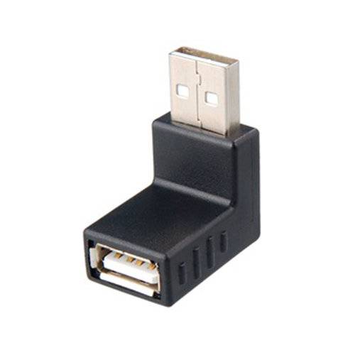 최적 Shop 하 직각 USB 2.0 A-Male to A-Female 변환기 (Black)