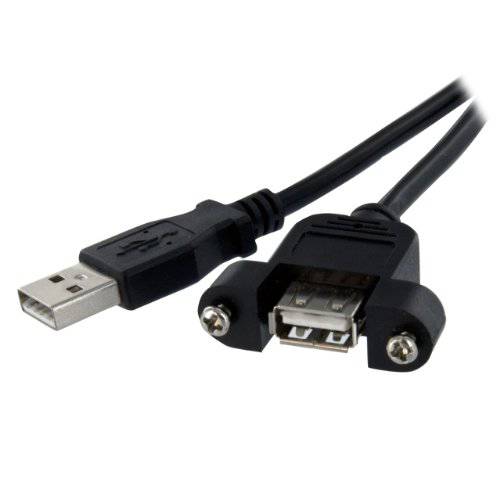 StarTech.com 3 ft 패널 마운트 USB 케이블 A to A F/ M - 패널 마운트 USB 연장 USB A-Female to A-Male 변환기 케이블 3ft - USB-A (F) Port (USBPNLAFAM3)