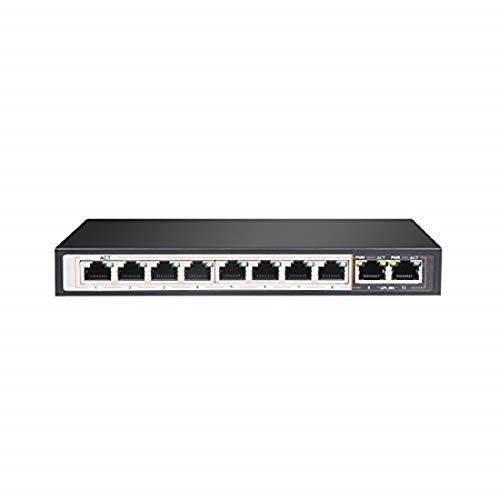 Real HD 8 PortPlug and Play PoE+ Switch with 2 Uplink Ports, Up to 30W Per Port, Total Budget 120W, 803.af Compliant, 10/ 100Mbps, Vlan, Extend 모드 600ft
