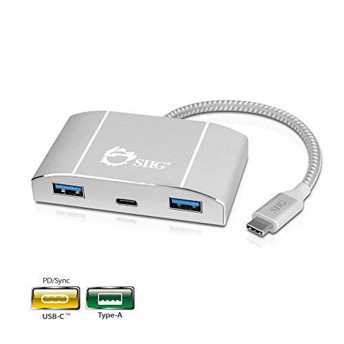 SIIG USB C 허브 with PD 충전, 3 USB 3.0 포트&  타입 C 파워 Delivery 충전 Port for HP, Chromebook, 맥북 and More