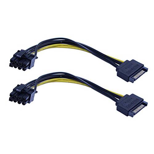 zdyCGTime 15-핀 SATA Male to 8 핀 (6+ 2 Pin) PCI-Express Female 영상 카드 파워 변환기 Cable(20CM/ 8inch)