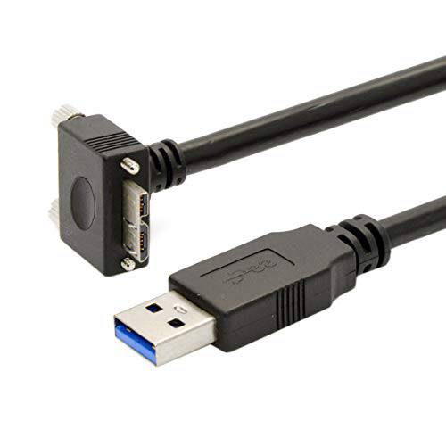 CY 90 도 다운 앵글드 미니 USB 스크류 마운트 to USB 3.0 A Type Data 케이블 3m 10ft