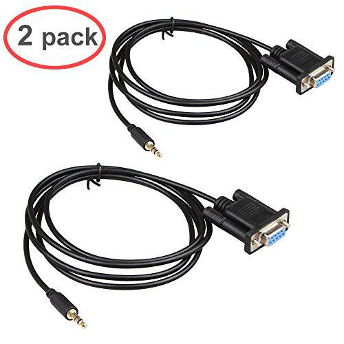 LIANSHU 2Pack DB9Pin Female to DC3.5mm Serial Cable-6 Feet 블랙 (2Pack)
