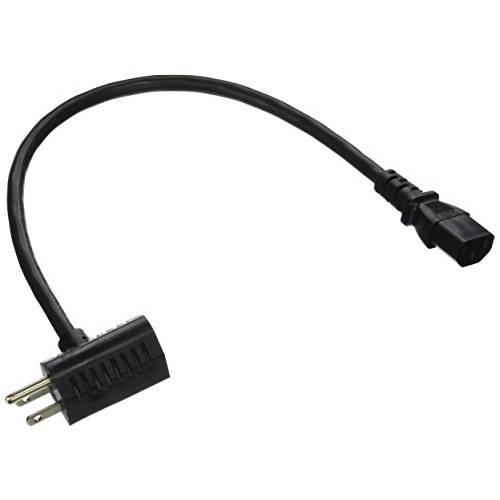 C2G 30537 스탠다드 파워 케이블 with 엑스트라 Outlet, 5-15P to C13, 16 AWG, 1.5ft 블랙