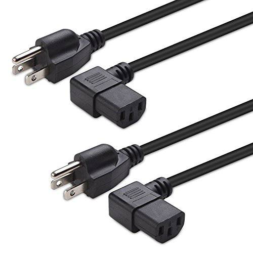 CableMatters 2-Pack 16 AWG 직각Power 케이블 (Power Cable) 10 Feet (NEMA 5-15P to 앵글드 IEC C13)