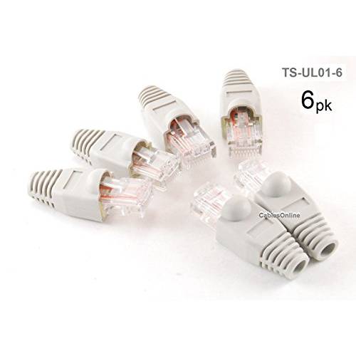 CablesOnline 6-Pack 10/ 100 랜포트 Loopback Plug, Pinout 1-to-3, 2-to-6, 그레이 TS-UL01-6