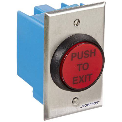 Securitron Momentary 2 라운드 Push Button, DPST, Illuminated