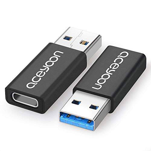 aceyoon USB Type C Female to USB 3.0 Male 변환기 2 Pack Max 5Gbps USBC 3.1 GEN 1 to USB3 어댑터 USB-C to USB 3 컨버터 Data 동조&  빠른 충전 for 노트북 벽면 차량용 충전 with Type-A 인터페이스