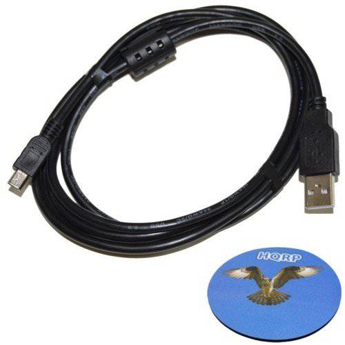 HQRP 롱 6ft USB to 미니 USB 케이블 Works with 소니 핸디캠 DCR-SR42 DCR-SR42A DCR-SR45 DCR-SR46 캠코더 플러스 HQRP Coaster