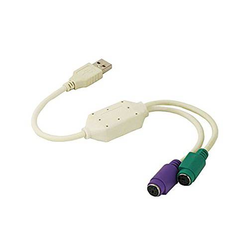Monoprice USB to PS/ 2 이중 PS2 컨버터 어댑터 - 베이지 (102083)