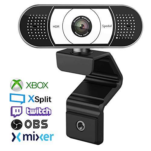 Spedal 스트리밍 1080P Webcam, 게이밍 실천하기 USB 카메라 호환가능한 with 엑스박스 원 OBS 믹서,휘핑기 Xsplit, HDR and 오토포커스 Tech with 이중 Noise 방지 마이크 노트북 컴퓨터 카메라 for 유튜브 Skype Facetime