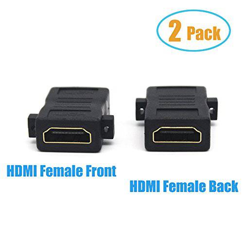 Warmstor 2 Pack V1.4 HDMI Female to Female F/ F 연장기,커플러 연장 변환기 with 스크류 Hole 지원 1080P Output 금도금