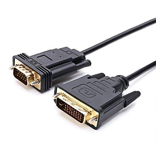 DVI to VGA, ConnBull DVI 24+ 1 DVI-D M to VGA Male Active 변환기 컨버터 케이블 6ft from Laptop, PC Host, 그래픽 카드 to 모니터 디스플레이 or Projector, 블랙