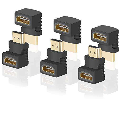 ELUTENG HDMI 변환기 90 도 4K Male to Female HDMI 커넥터 270 도 연장 직각 6 Pack Combo L-Type HDTV 컨버터