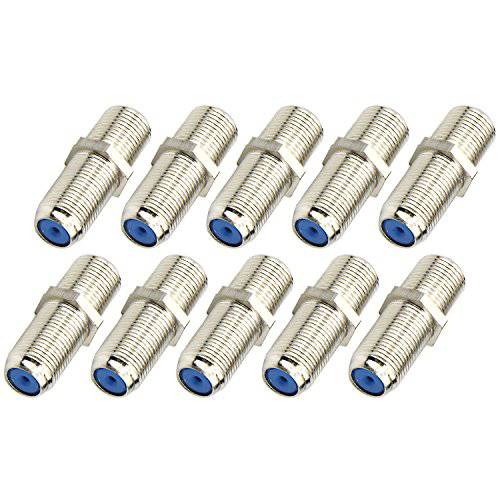 Maxmoral Pack of 10 Copper F-Type 동축, 동축, Coaxial,COAX,COAX Connector, 고 Frequency 3GHz Female to Female 동축, Coaxial,COAX 케이블 연장 변환기 Couplers