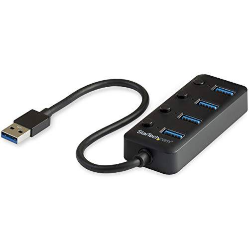 brandnameeng.com  USB 3.0 허브 - 4x  USB-A Ports with 개별 On/ 오프 스위치 - Bus 강화 - 휴대용 -  USB 분배기 -  USB Port 확장기 (HB30A4AIB)