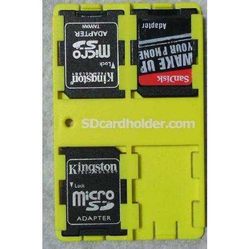 SD 카드 오거나이져 신용 카드 사이즈 Secure 디지털 메모리 카드 케이스 (Yellow)