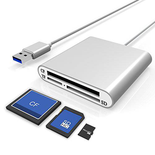 Cateck 알루미늄 초고속 USB 3.0 Multi-in-1 3-Slot 카드 리더,리더기 CF SD TF 마이크로 SD iMac 맥북 에어 맥북 프로 맥북 Mac Mini Pcs and 노트북 for for