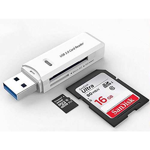 USB 3.0 미니 SD리더,리더기 for PC, Laptop, Mac, 윈도우, Linux, Chrome, SDXC, SDHC, SD, MMC, RS-MMC, 미니 SDXC 미니 SD, 미니 SDHC 카드 and UHS-I 카드s (Black)