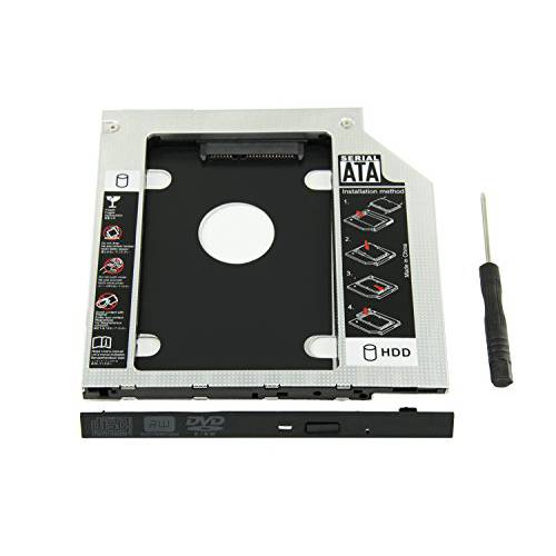 HIGHFINE 범용 9.5mm SATA to SATA 2nd SSD HDD 하드디스크 설치용 브라켓 캐디 어댑터 트레이 인클로저 Dell HP 레노버 ThinkPad Acer Gateway ASUS 소니 삼성 MSI 노트북 for