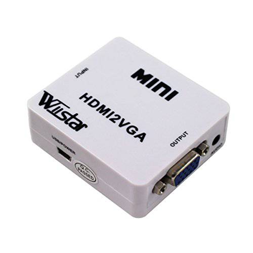 미니 HDMI to VGA 컨버터 1080P 오디오비디오, AV Signal Output HDMI2VGA 컨버터 for PS3 XBOX360 Blu-ray DVD Set-top Boxes PC 노트북 to HDTV 프로젝터 White
