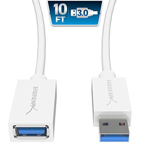 Sabrent 22AWG USB 3.0 연장 케이블 - A-Male to A-Female [White] 10 Feet (CB-301W)