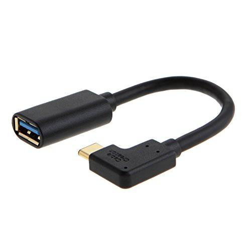 케이블Creation USB-C to USB 3.0 Adapter, 90 도 USB C Male to USB A Female OTG 케이블 Adapter, 호환가능한 with 맥북 Pro, 삼성 Note 8, Dell XPS 15, etc, 15CM/ 블랙