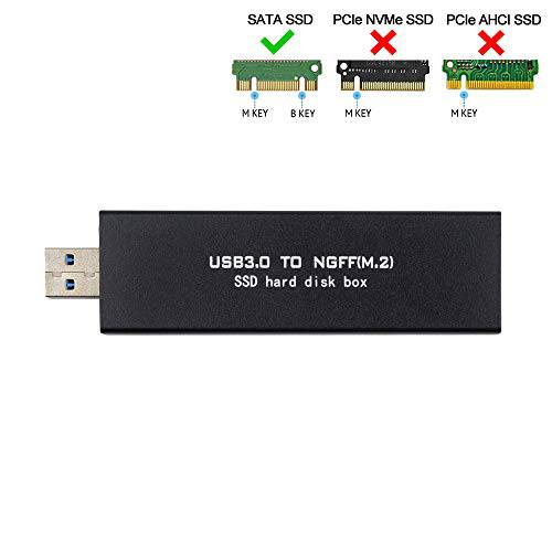 GODSHARK M.2 SSD케이스 (No 케이블 Need), USB to M.2 SATA SSD(B Key) 변환기 with 케이스, 사용 as 휴대용 SSD, 고 퍼포먼스 M.2 외장 Enclosure, 지원 M2 2230 2242 2260 2280