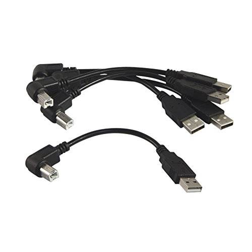 Five Pack of YCS Basics 6 inch USB 2.0 직각 Printer/ 스캐너 Cables