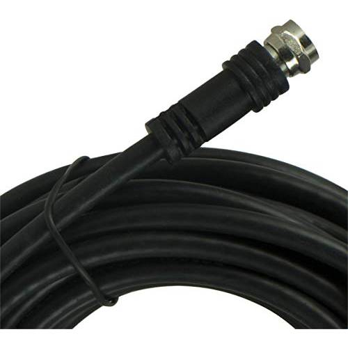 GE RG59 동축, 동축ial,COAX Cable25ft. (7.6m), Black, F-Type 커넥션 Jacks, 작은 Loss, 이중 Shielded 동축 케이블, Input/ Output, Ideal for Antennas, DVR, VCR, Satellite to TV, 23210