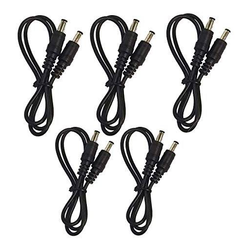 5 Pack of 24 Inch 22AWG DC Barrel 5.5mm X 2.1mm Male to Male 연장 Cables