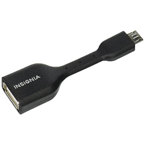 Insignia OTG (On The Go) 미니 USB-to-USB Type-A 변환기 케이블 for 안드로이드 Devices, Model: NS-MOTGD, 블랙