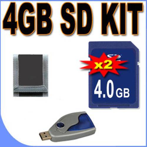Two 4GB SD Secure 디지털 메모리 카드s BigVALUEInc 악세사리 절약형 묶음+  USB SD 카드 리더, 리더기+  더 for Nikon Coolpix 디지털 카메라