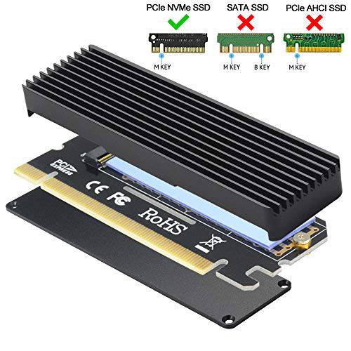 GODSHARK NVME 변환기 with 히트 Sink, M.2 SSD 키 M to PCI Express Expansion Card, 지원 2230 2242 2260 2280, 호환가능한 for 윈도우 XP 7 8 10