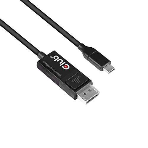 Club3D USB C to DisplayPort,DP 케이블 1.4 8K 60Hz, 4K 120Hz and DisplayPort,DP to USB C bi-Directional 1.8 Meter/ 6 Feet HDR Support. (CAC-1557)