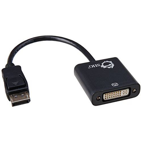 SIIG DisplayPort,DP to DVI 변환기 컨버터 (CB-DP0P11-S1), 블랙