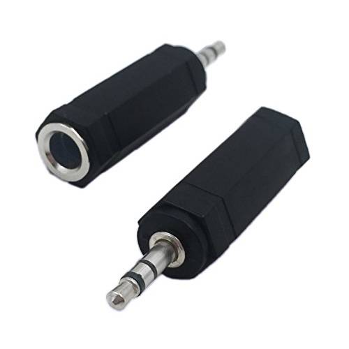 CERRXIAN 3.5mm 1/ 8 3 기둥 Male Plug to 6.35mm 1/ 4 Inch Female 스테레오 Jack 오디오 변환기 헤드폰 마이크,마이크로폰 컨버터 Connector-2 Pack